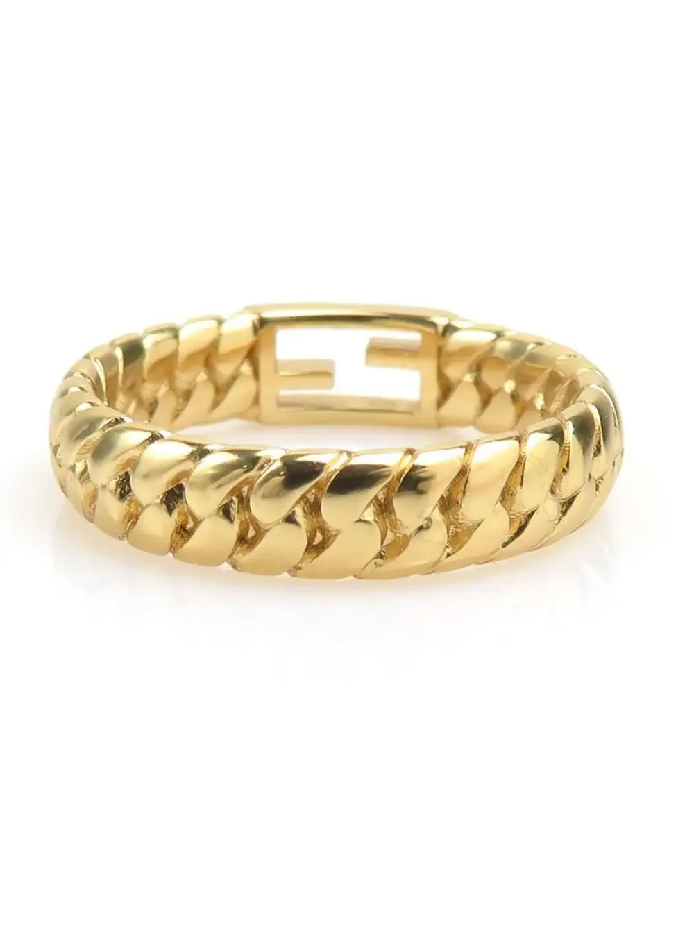 Auth Fendi Ring Gold Metal - #322522F14B
